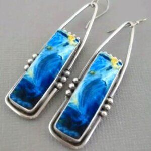 Unisex Stylish Retro Bohemian Geometric Shaped Dangle Earrings w/ Unique Design